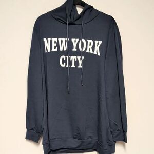 BloomChic Navy Hoodie with New York City Print